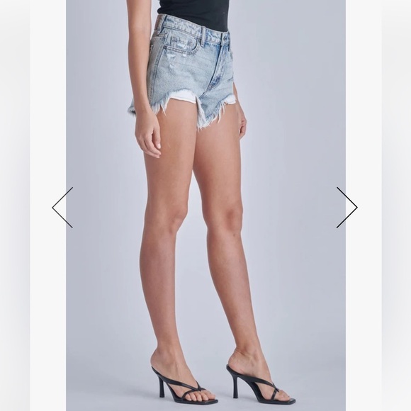 Hidden Jean Shorts Sz L Sofie mom Jean shorts frayed $72 NWT - Picture 4 of 12